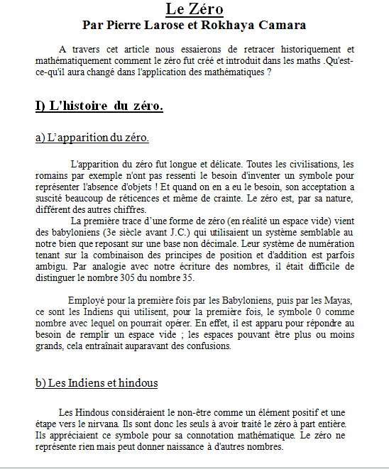 Le zéro page 1